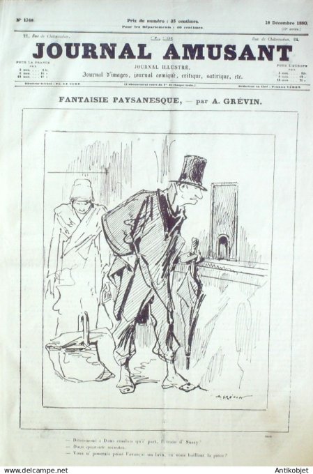 Le Journal Amusant 1880 # 1268 Theatre la Korrigane de Coppee et Merante dessins Stop