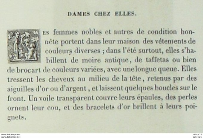 Italie DAME d'intérieur 1859