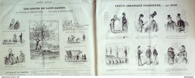Le Journal Amusant 1880 # 1268 Theatre la Korrigane de Coppee et Merante dessins Stop