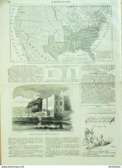 Le Monde illustré 1861 n°204 Egypte Ouech Italie Naples Palais Chiatomone Turquie Baqtché-Capoussou