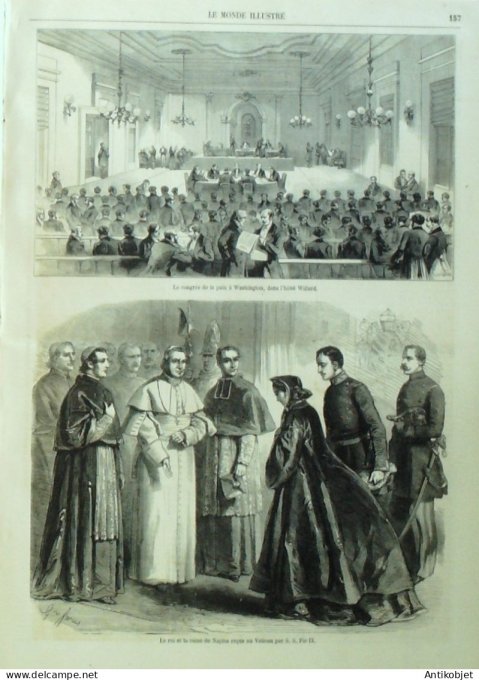 Le Monde illustré 1861 n°204 Egypte Ouech Italie Naples Palais Chiatomone Turquie Baqtché-Capoussou