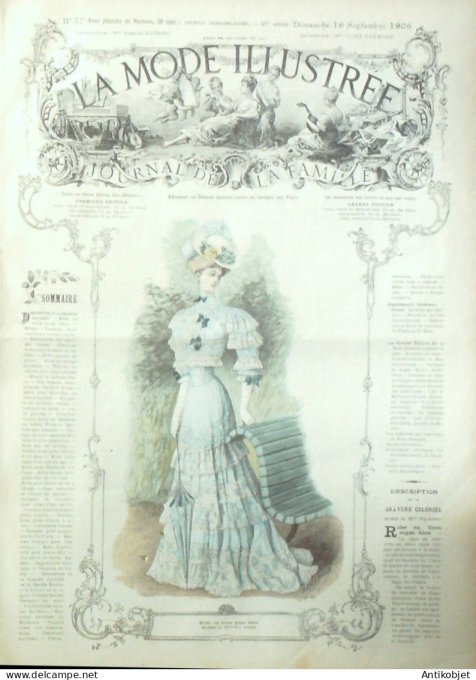 La Mode illustrée journal 1906 n° 37 Robe en linon