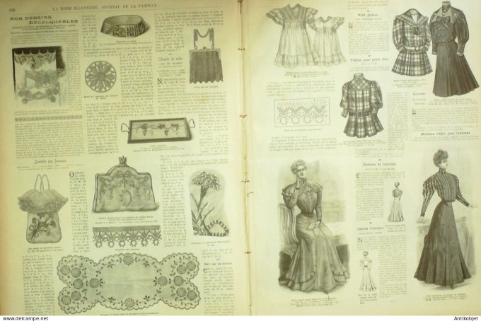 La Mode illustrée journal 1906 n° 37 Robe en linon