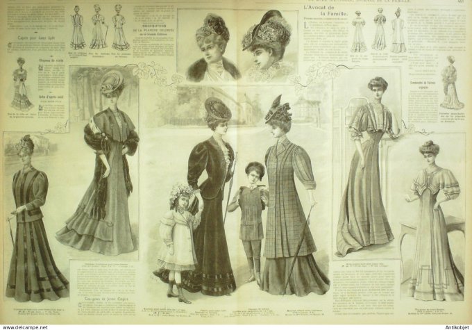 La Mode illustrée journal 1906 n° 37 Robe en linon