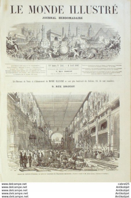 Le Monde illustré 1867 n°520 St Domingue Santo Domingo Italie Riva lac de Garde