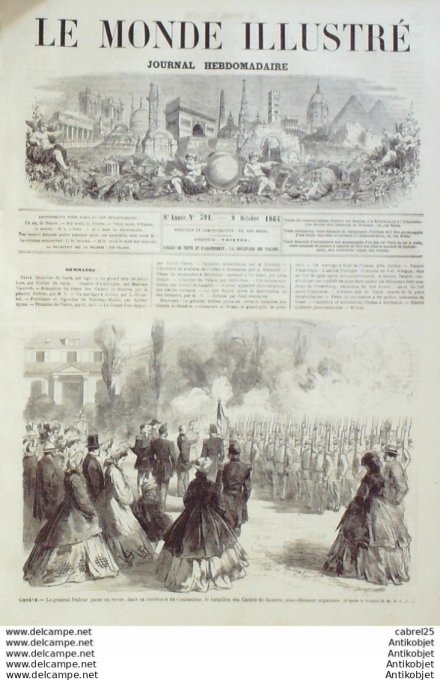 Le Monde illustré 1864 n°391 Italie Turin Usa Peterburg Fort Powel Bordeaux (33) Halage Du Bacalan
