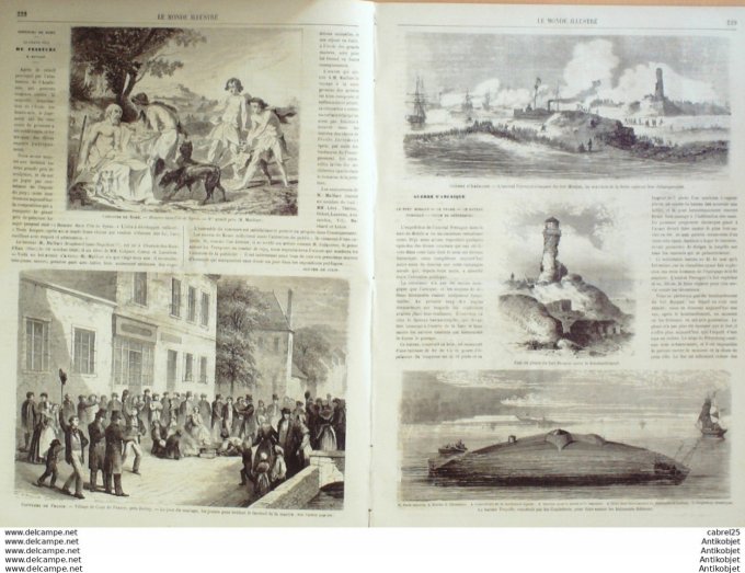 Le Monde illustré 1864 n°391 Italie Turin Usa Peterburg Fort Powel Bordeaux (33) Halage Du Bacalan