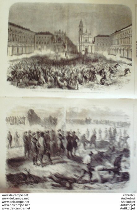 Le Monde illustré 1864 n°391 Italie Turin Usa Peterburg Fort Powel Bordeaux (33) Halage Du Bacalan