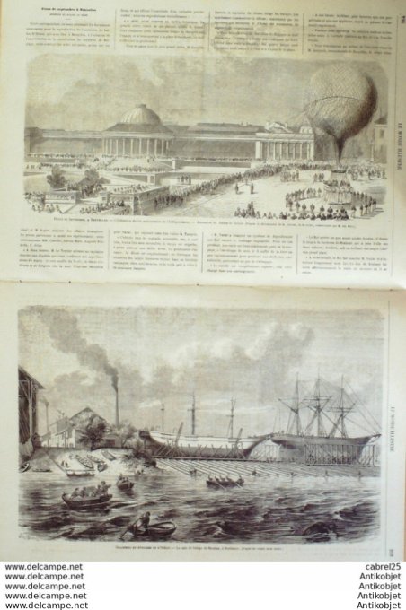 Le Monde illustré 1864 n°391 Italie Turin Usa Peterburg Fort Powel Bordeaux (33) Halage Du Bacalan