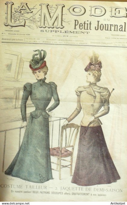 La Mode du Petit journal 1898 n° 07 Toilettes Costumes Passementerie