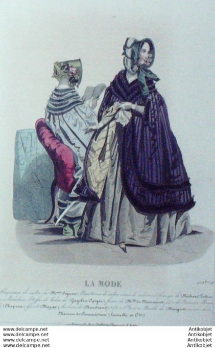 Gravure La mode 1841 # 40 (aquarelle old Fashion plate)