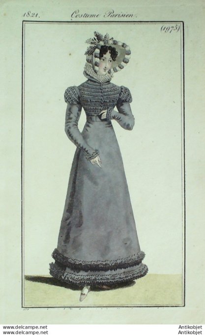 Costume Parisien 1821 # 1975 Corsage à coulisse en ruches