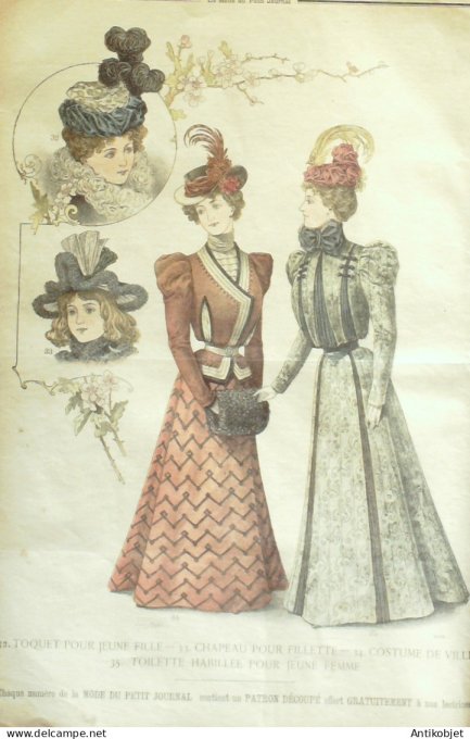 La Mode du Petit journal 1898 n° 07 Toilettes Costumes Passementerie