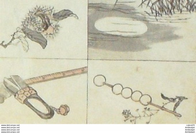 Estampe Japonaise certifiée (Kitagawa Utamaro 1753-1806) Fibre KOZO ère EDO
