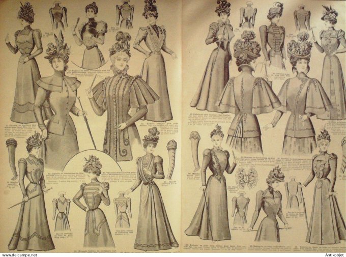 La Mode du Petit journal 1898 n° 07 Toilettes Costumes Passementerie