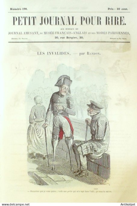 Petit journal pour Rire 1859 # 198 Les Invalides Randon
