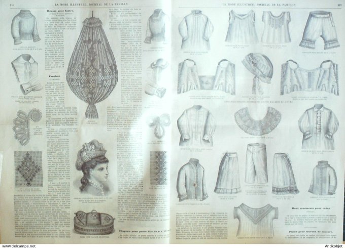 La Mode illustrée journal + gravure associée 1879 #  29