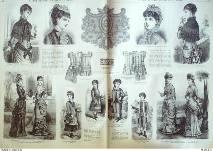 La Mode illustrée journal + gravure associée 1879 #  29