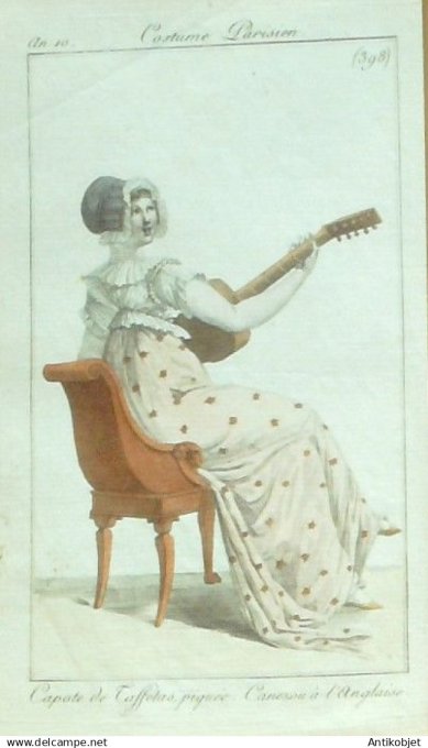 Costume Parisien 1802 an 10 # 398b (eau forte) Canezou ? l'Anglaise