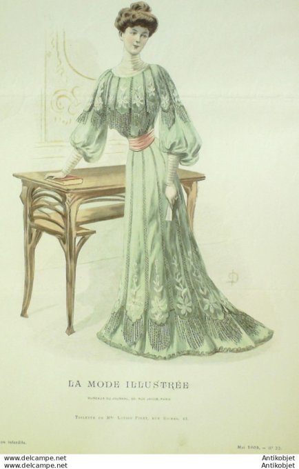 Gravure Mode illustree 1903 # 22 (Old Fashion plate) rare