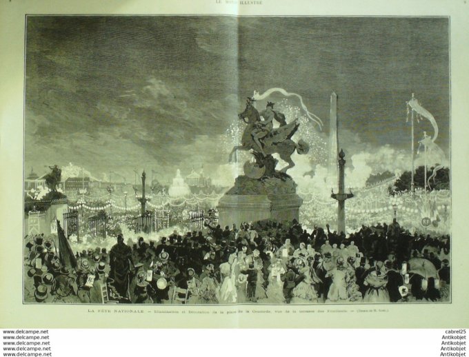 Le Monde illustré 1878 n°1110 Fête Venitienne Bois De Boulogne Parc Aux Biches Illumination Des Tuil