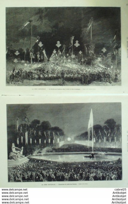 Le Monde illustré 1878 n°1110 Fête Venitienne Bois De Boulogne Parc Aux Biches Illumination Des Tuil