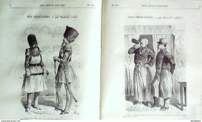 Petit journal pour Rire 1858 # 174 Nos troupiers Randon