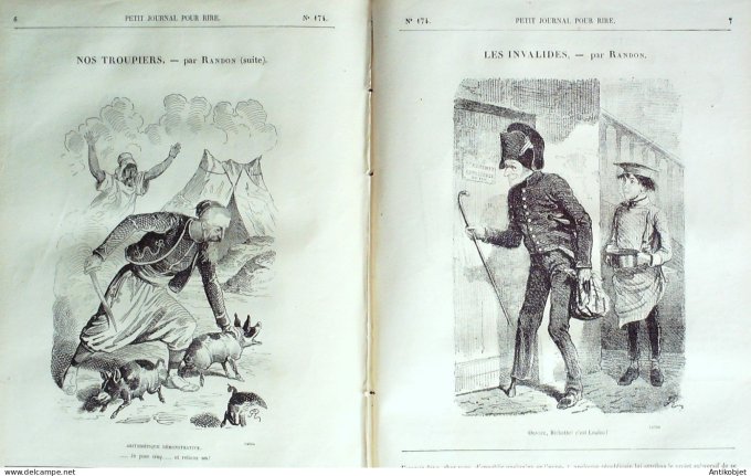 Petit journal pour Rire 1858 # 174 Nos troupiers Randon