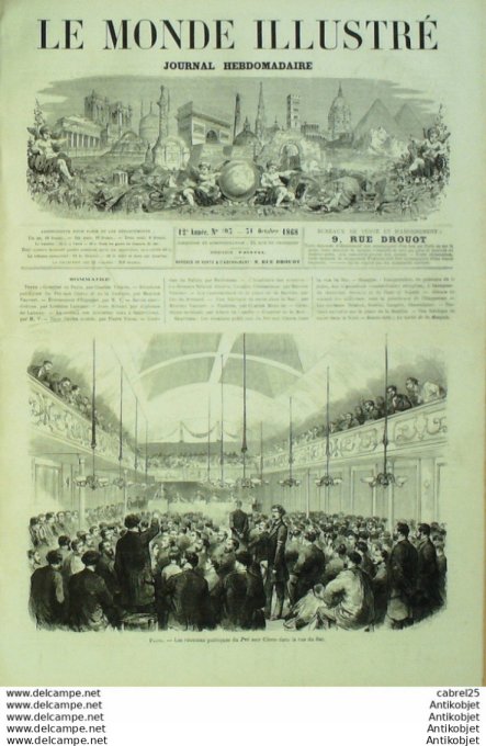 Le Monde illustré 1868 n°603 Espagne Barcelone Saragosse Ayuntamiento Saint Cloud (92)
