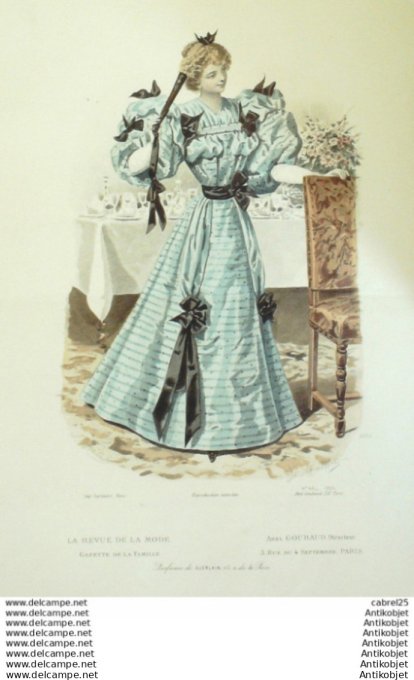 Gravure Mode La Gazette 1894 # 46 (Old Fashion plate)
