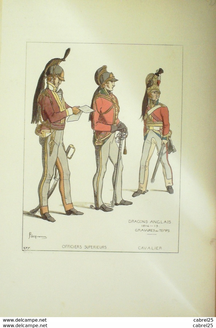Angleterre Cavalerie DRAGONS officiers en 1814