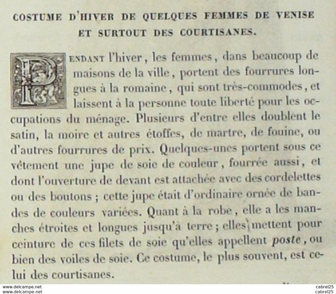 Italie VENISE Courtisanne vénitienne 1859