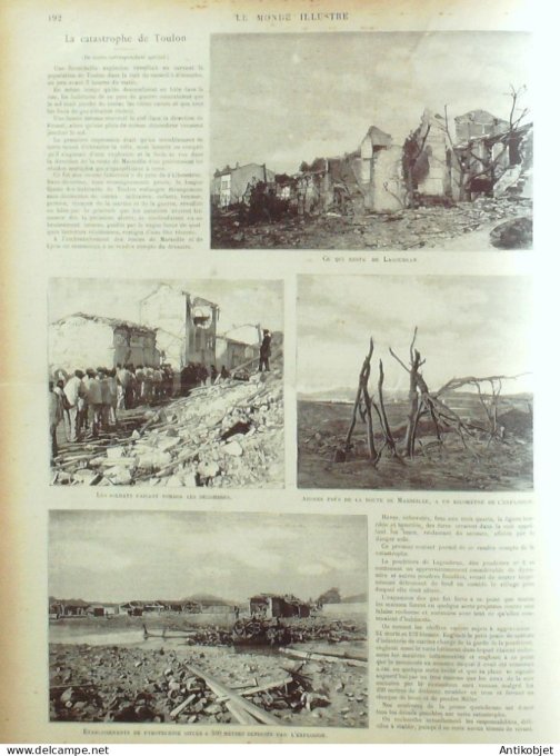 Le Monde illustré 1899 n°2189 Lagoubran Toulon (83) Boulogne/Mer (62) reine Victoria Vatica Léon XII