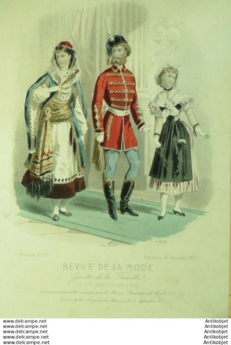 Gravure Mode La Gazette 1877 # 313 (Old Fashion plate)