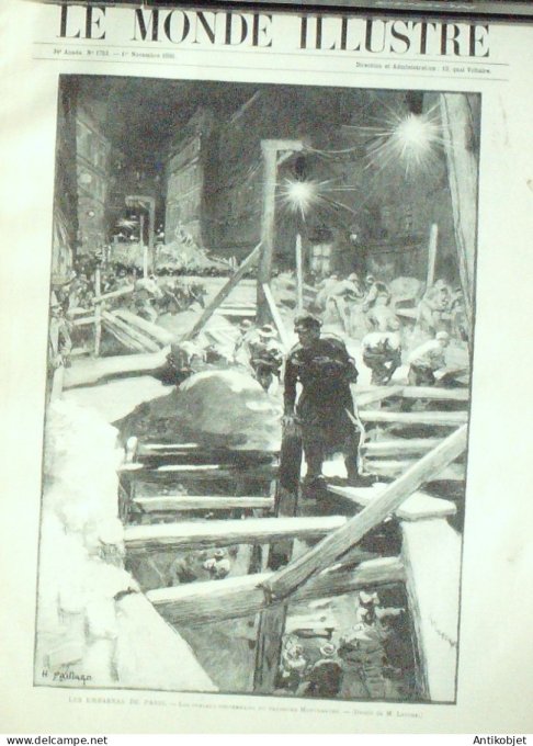 Le Monde illustré 1890 n°1753 Tahiti fort de Faiere Argenteuil (92) Bazeilles (08) Crypte