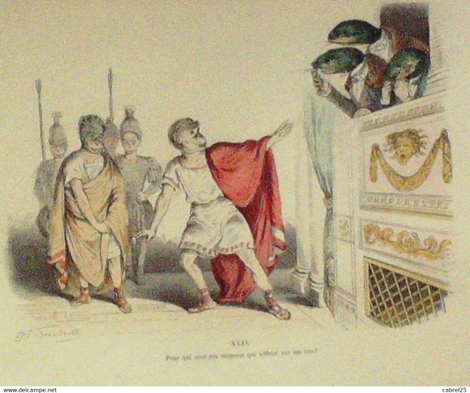 Grandville "Les Métamorphoses du jour" XLII Singes Grenouilles 1847