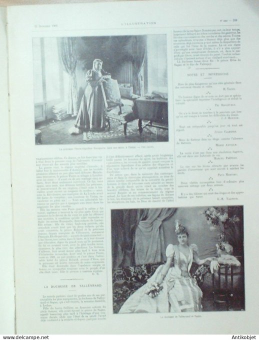 L'illustration 1905 n°3269 Compiègne (60) Duchesse Talleyrand Madrid Loubet Don Quichotte Bulgarie P