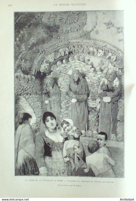 Le Monde illustré 1890 n°1753 Tahiti fort de Faiere Argenteuil (92) Bazeilles (08) Crypte