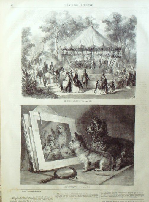 L'Univers illustré 1858 n° 5 Belgique Waterloo Hougoumont Cavalerie uniformes Pré Catalan '92)