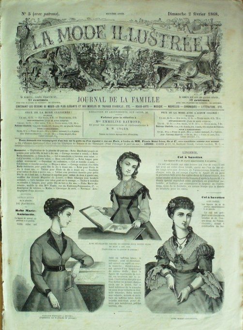 Journal Mode illustrée 1868 #  5 Corsages & robe