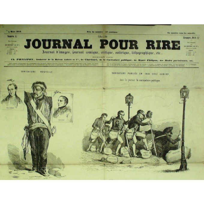 Le Journal pour RIRE 1848 n° 05 CARNAVAL à PARIS AUBERT ADAM BELIN VERNIER FOREST