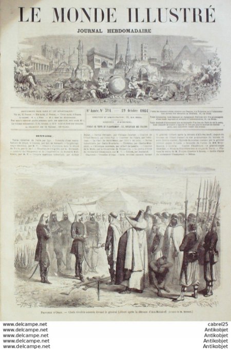 Le Monde illustré 1864 n°394 Algérie Oran Oued Dermel Rouen(76) Saint Maur (94)