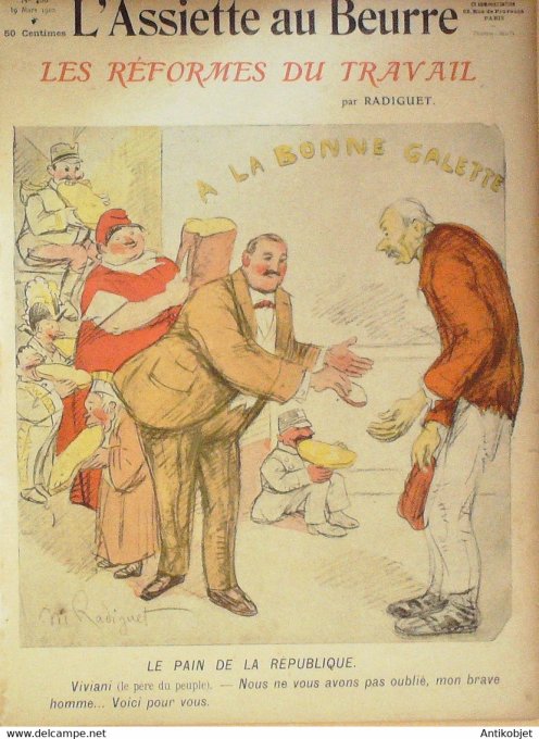 L'Assiette au beurre 1910 # 468 Les Réformes du Travail Radiguet bMaurice