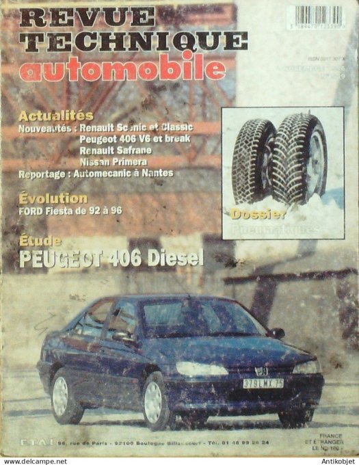 Revue Tech. Automobile 1996 n°589 Peugeot 406 Renault Scenic & Safrane Nissab Primera