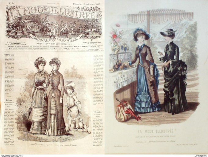 La Mode illustrée journal + gravure associée 1882 # 37