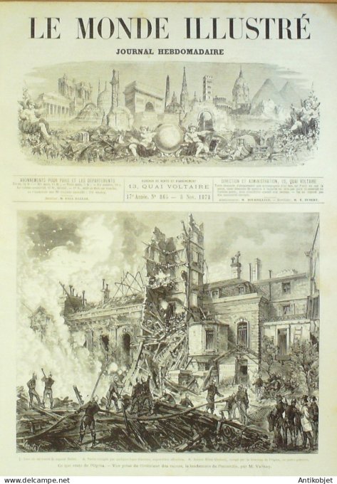 Le Monde illustré 1873 n°865 Belfort (90) Avallon (71) Opéra incendie Procès Mal Bazaine