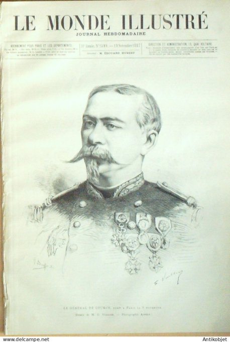 Le Monde illustré 1887 n°1599 Londres Lord-maire Léon XIII général de Courcy