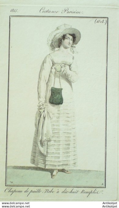Costume Parisien 1815 # 1508 Robe à dix huit remplis