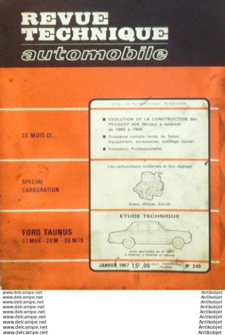 R.T Automobile Ford Taunus 17Mv4 20M Peugeot 404   # 249
