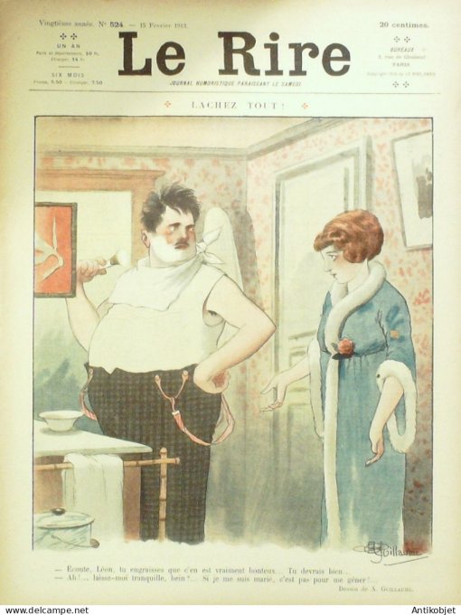 Le Rire 1913-02-15 # 524 Journal humoristique Ed.Originale L'Orme St-Gervais